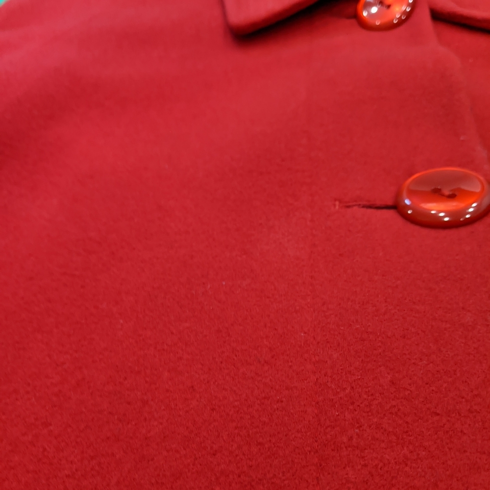 EUC Scarlet Red Wool Cashmere Winter Peacoat Mallia Melanie Lyne size 6 - Picture 13 of 14